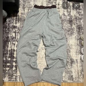 Balenciaga Red Plaid and Gray Sweatpants